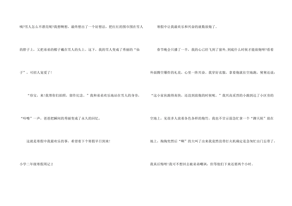 小学二年级寒假周记_第2页