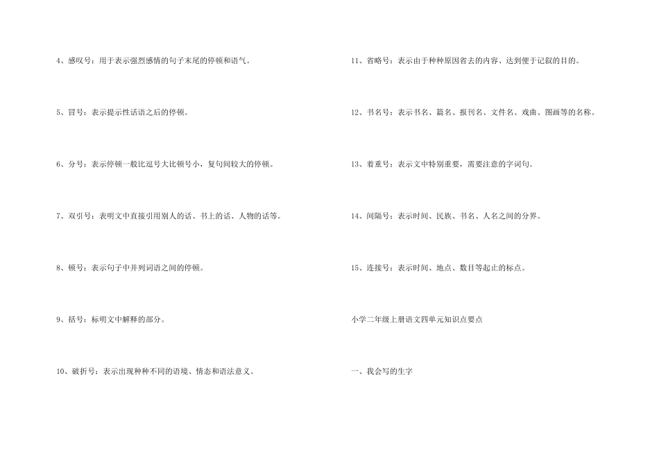 小学二年级语文微课知识点_第3页