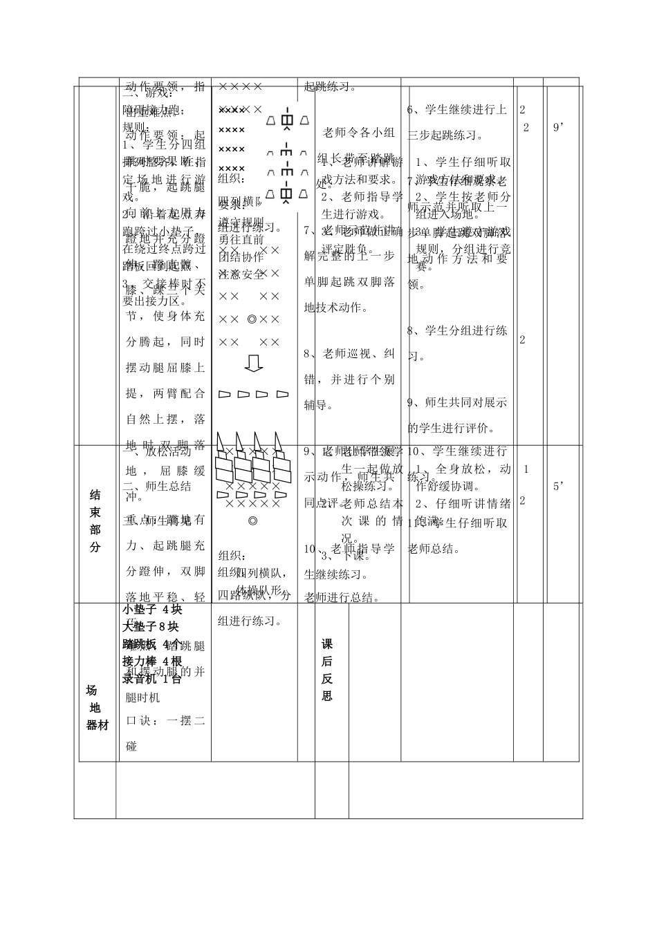 小学五年级体育与健康《蹲踞式跳远》教案_第3页