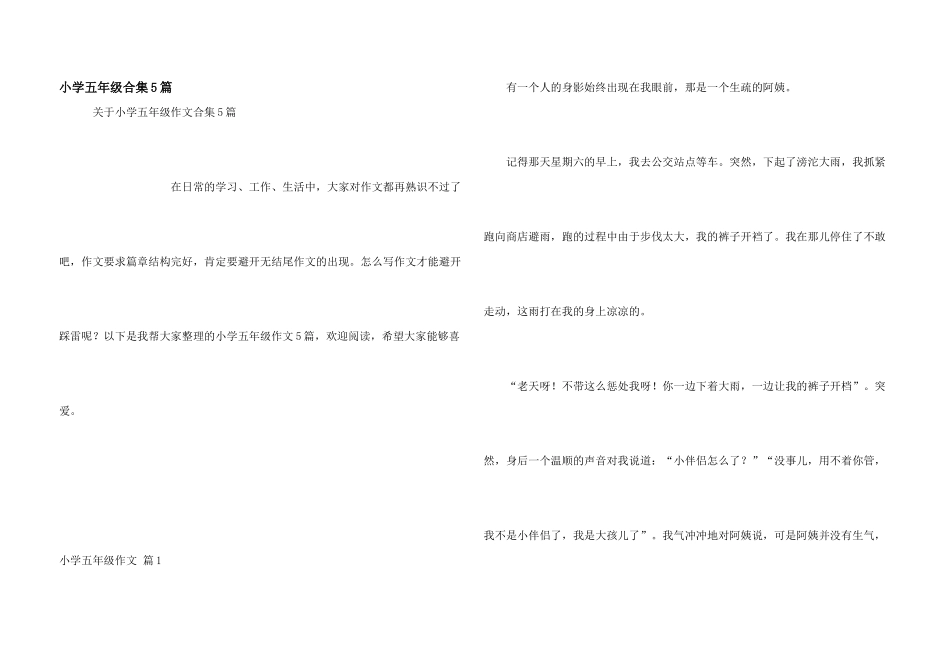 小学五年级合集5篇_第1页