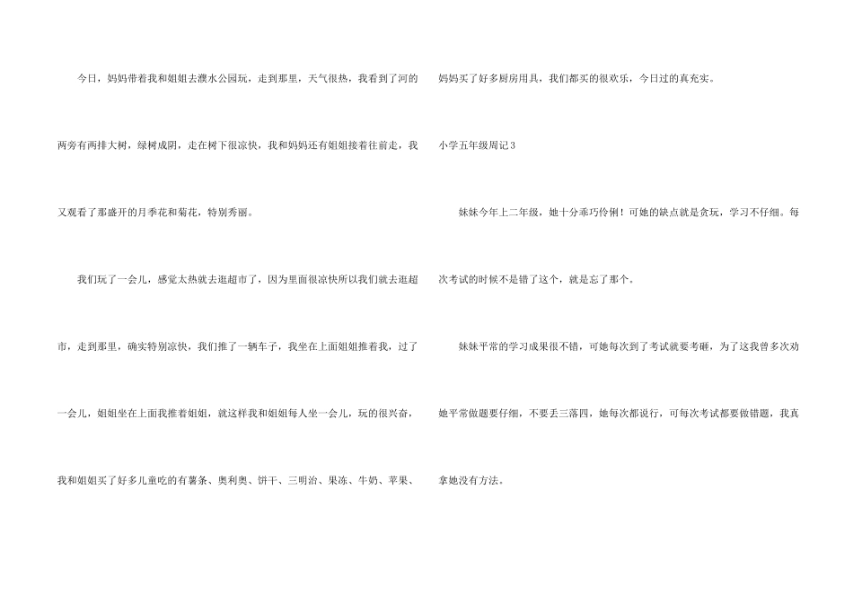 小学五年级周记_第2页
