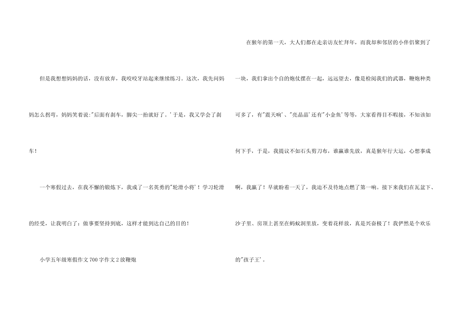 小学五年级寒假700字2篇_第3页