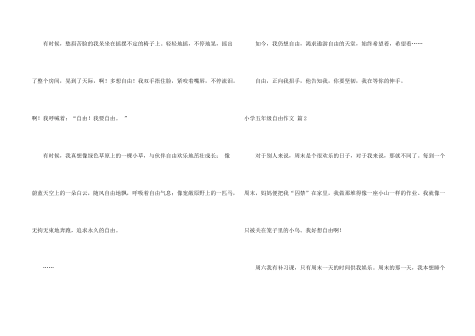 小学五年级自由汇总9篇_第2页