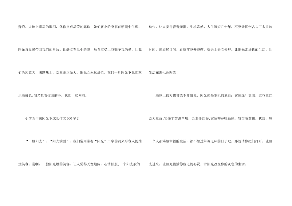 小学五年级阳光下成长600字_第3页
