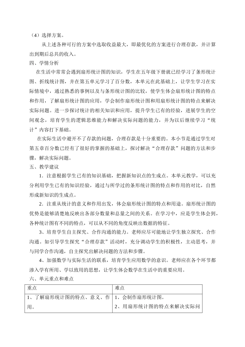 小学六年级上册数学六单元单元备课_第3页