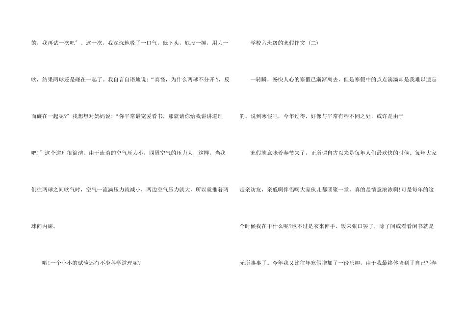 小学六年级的寒假5篇_第2页