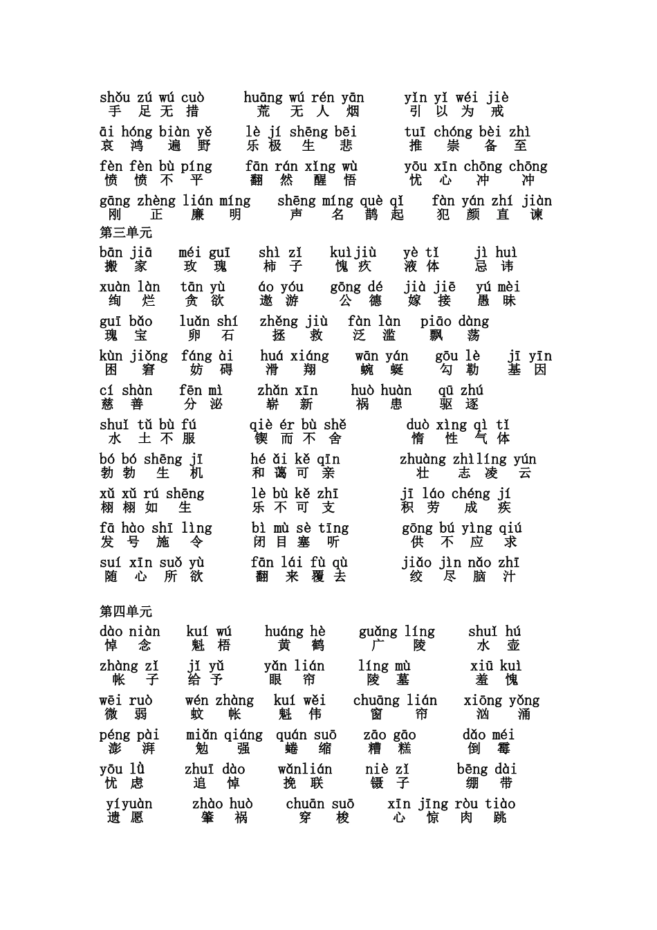 小学六年级语文S版复习资料_第2页