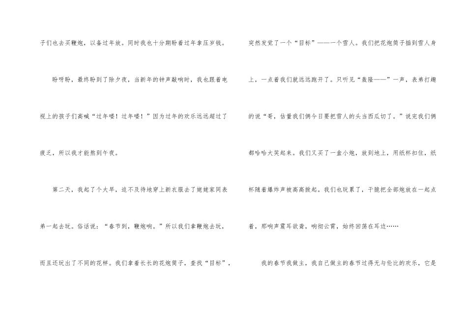 小学四年级春节五篇_第2页