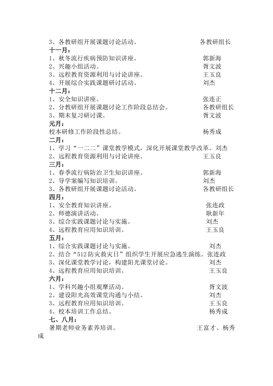 小学年度校本培训工作计划_第3页