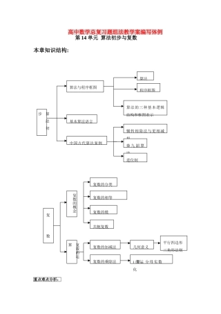 第14单元  算法初步与复数第二方案（沾化二中  王会军等）
