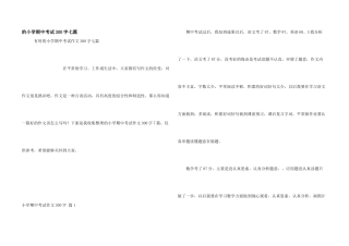 小学期中考试300字七篇