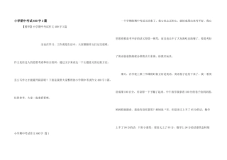 小学期中考试400字3篇