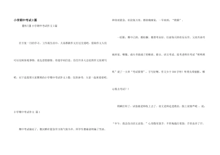 小学期中考试3篇