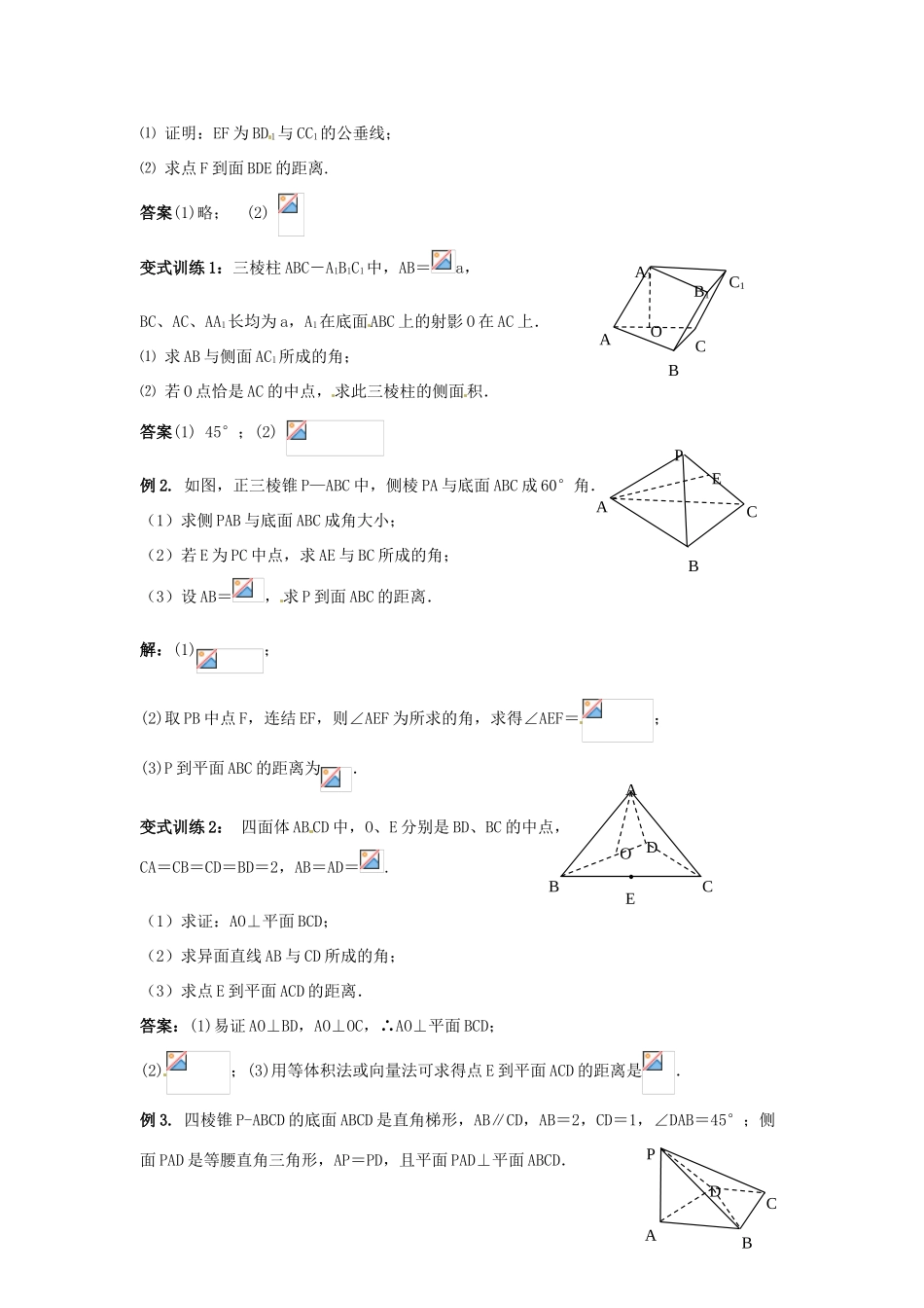 福建省长泰一中高考数学一轮复习《棱柱-棱锥》学案_第2页