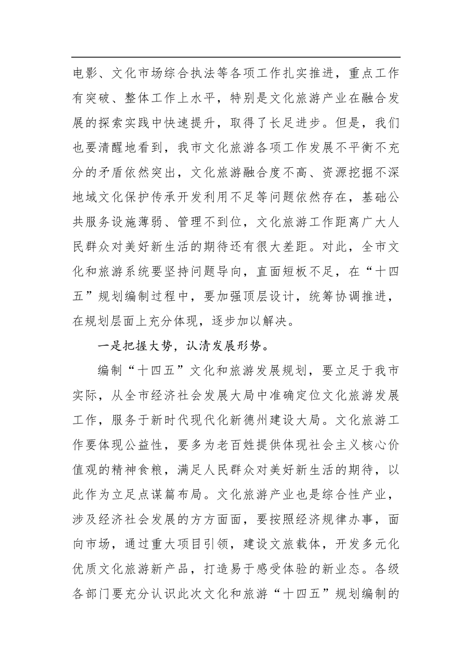 范宇新：在德州市“十四五”文化和旅游发展规划编制启动座谈会上的讲话_第2页