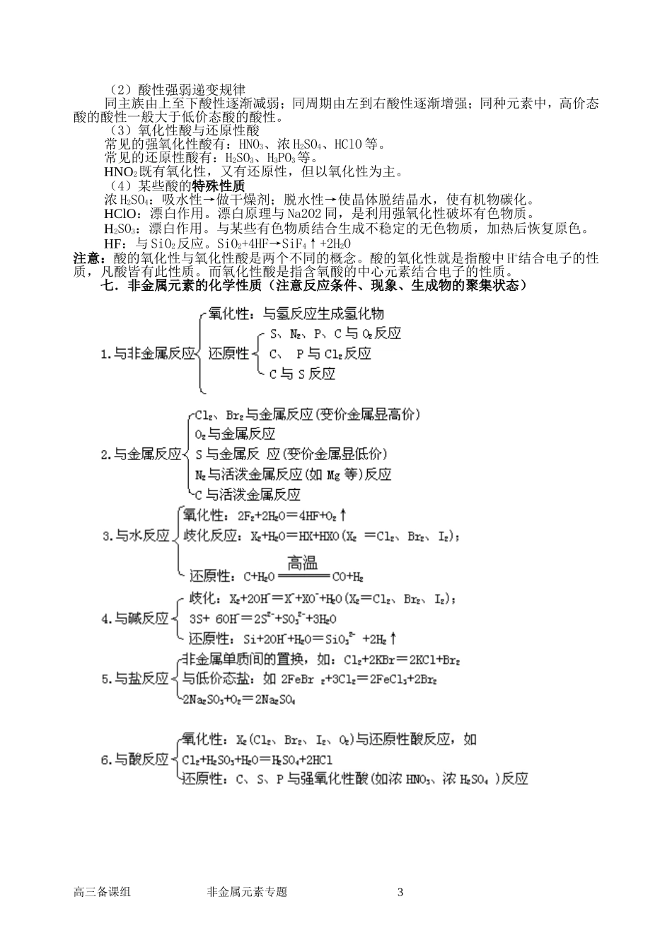 第二轮复习 八非金属元素及其化合物_第3页