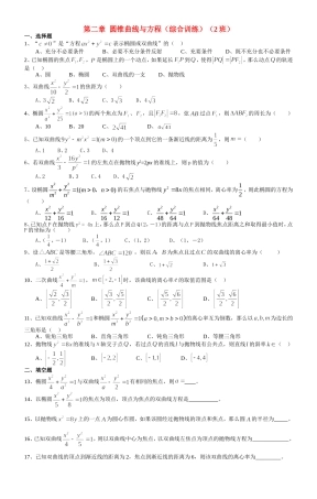 第二章  圆锥曲线综合训练（2班）