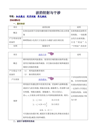 第二章第四节 波的衍射与干涉