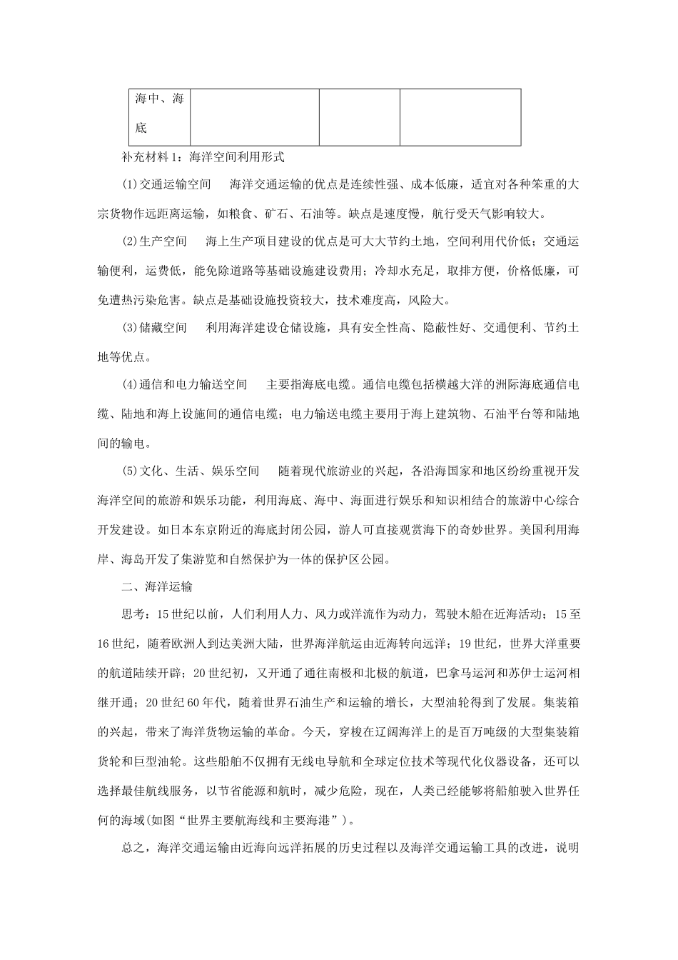 高二地理 5.4《海洋空间的开发利用》导学案 中图版选修2_第2页