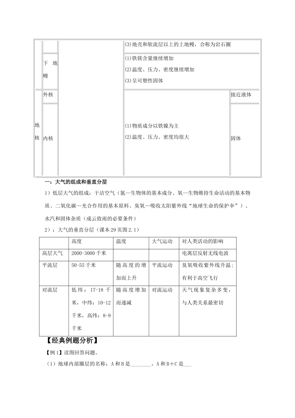 高二地理 地球的圈层结构教学学案 中图版_第2页