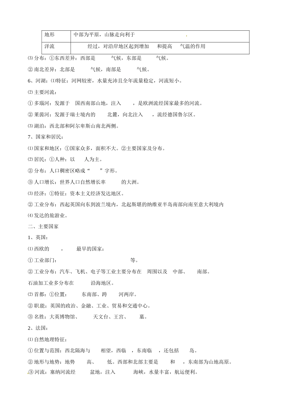 高二地理 欧洲西部与德国学案-人教版高二全册地理学案_第2页