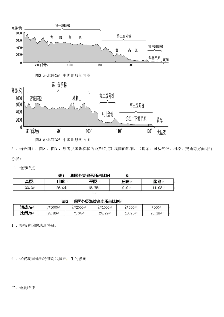 高二地理 中国地形（第三课时）学案-人教版高二全册地理学案_第2页