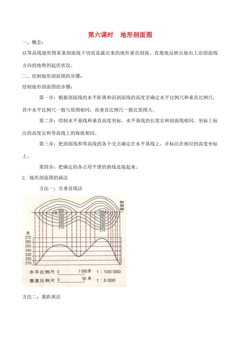 高二区域地理基础复习学案 第六课时 地形剖面图_第1页