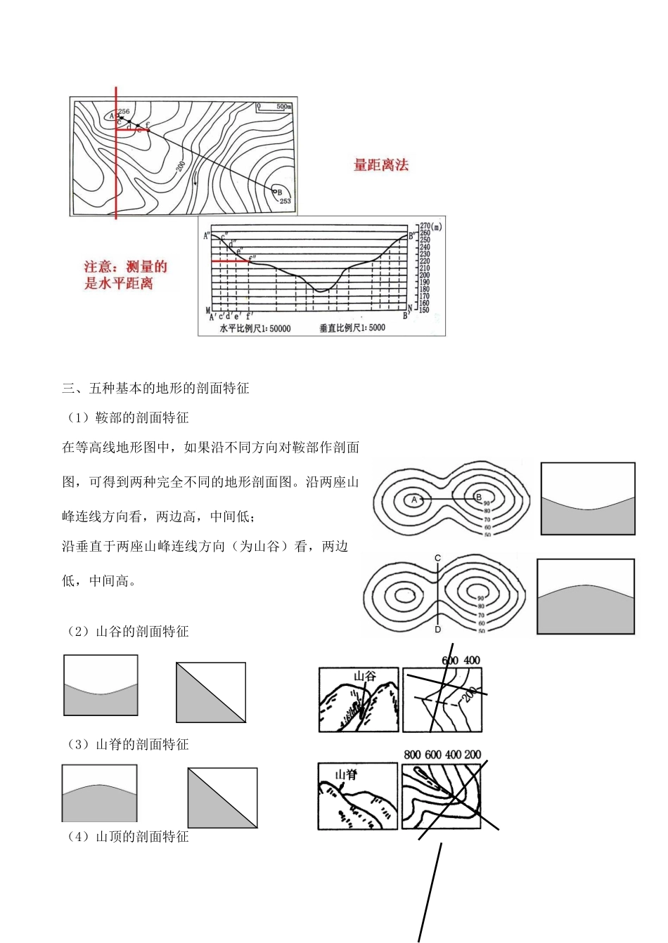 高二区域地理基础复习学案 第六课时 地形剖面图_第2页