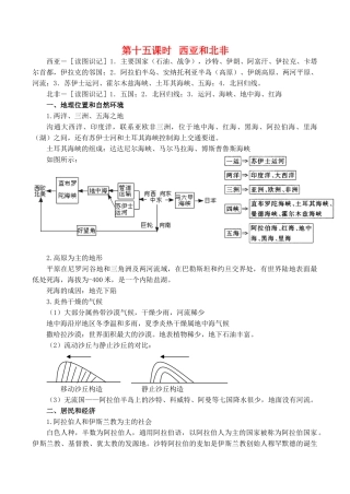 高二区域地理基础复习学案 第十五课时 西亚和北非