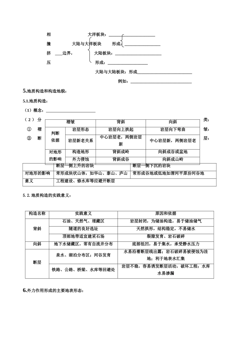 高二地理教学案5岩石圈与地表形态_第3页