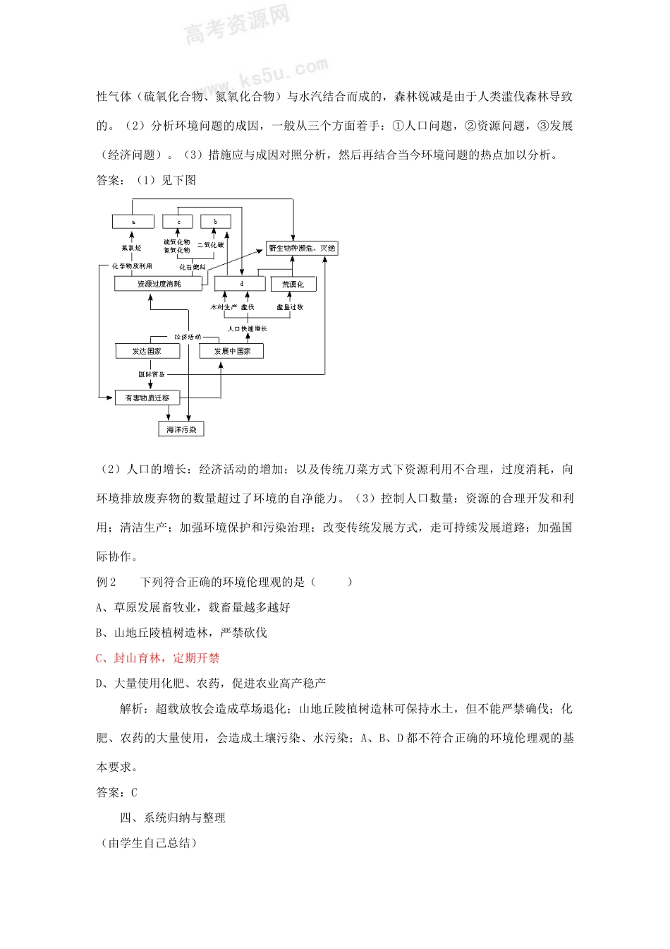 高二地理：1.3《当代面临的环境问题》学案导学 鲁教版选修6_第3页