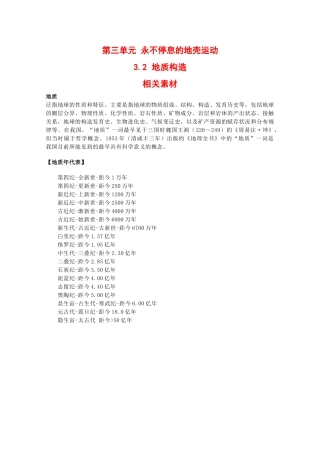 高二地理：3.2《地质构造》素材鲁教版