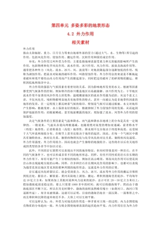 高二地理：4.2《外力作用》相关素材 鲁教版选修1