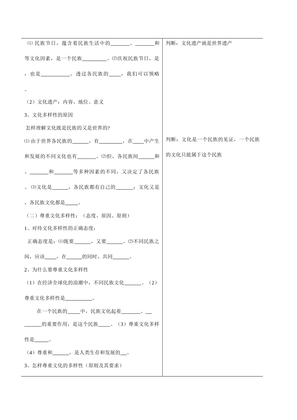 高二政治必修3《文化的多样性与文化传播》学案_第2页