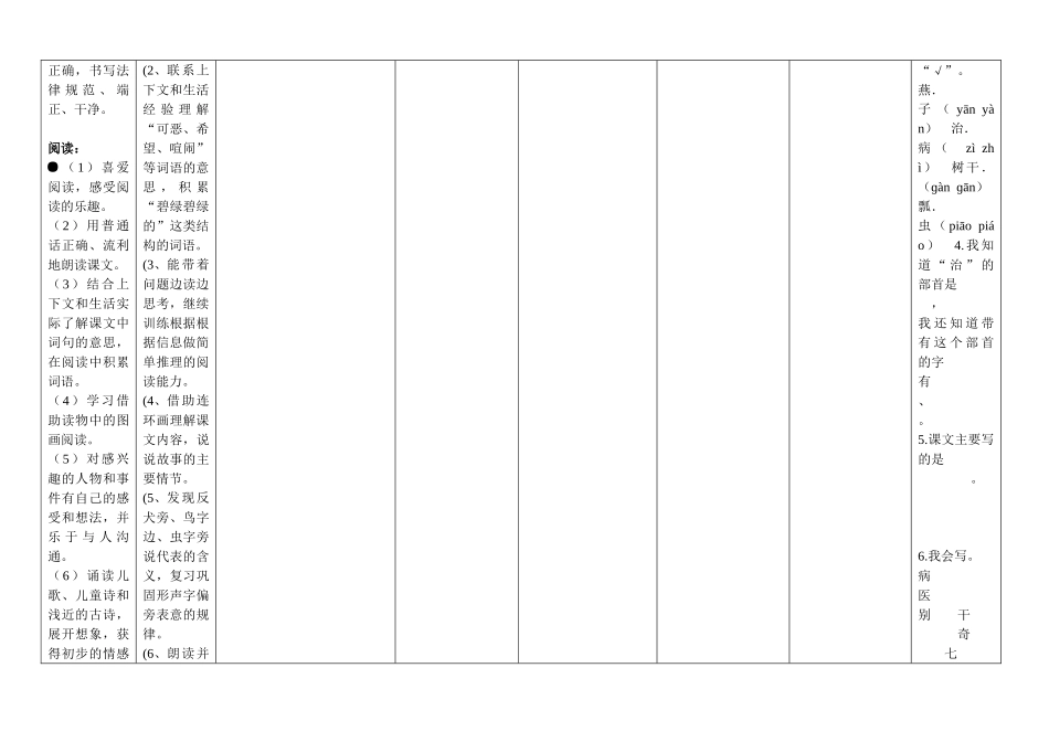 小学语文一年级下册第八单元教案及试题_第2页
