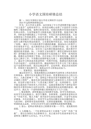 小学语文国培研修总结