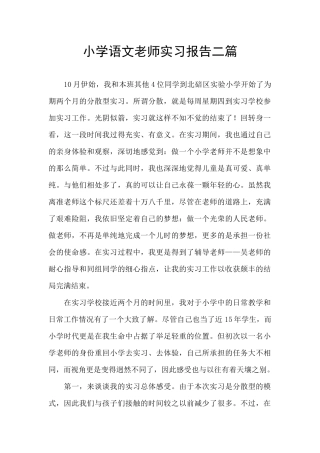 小学语文教师实习报告二篇
