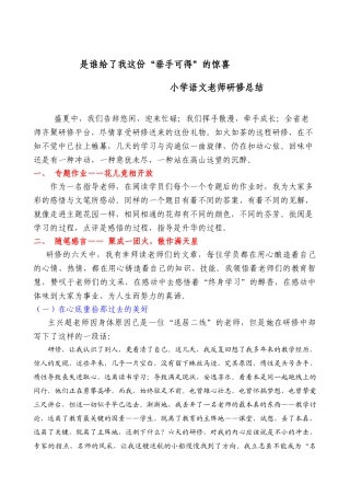 小学语文教师研修总结-
