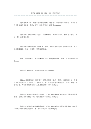 小学语文课文《失去的一天》