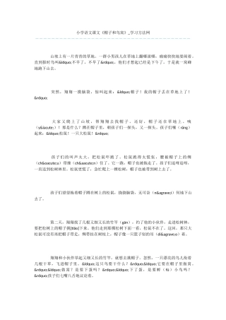 小学语文课文《帽子和鸟窝》