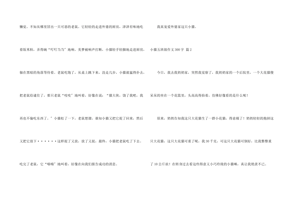 小猫五年级300字锦集6篇_第2页