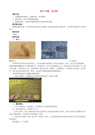 山东省济宁市实验中学七年级语文上册-第十六课《化石吟》教案-新人教版