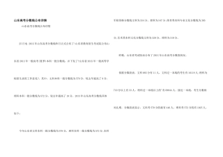 山东高考分数线公布详情