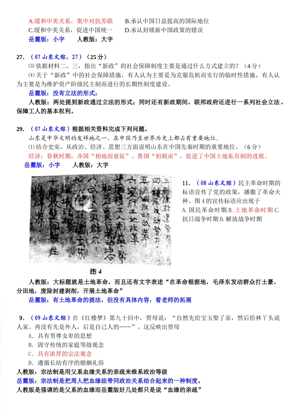 山东高考历史试题分析及二轮复习对策有课件_第3页