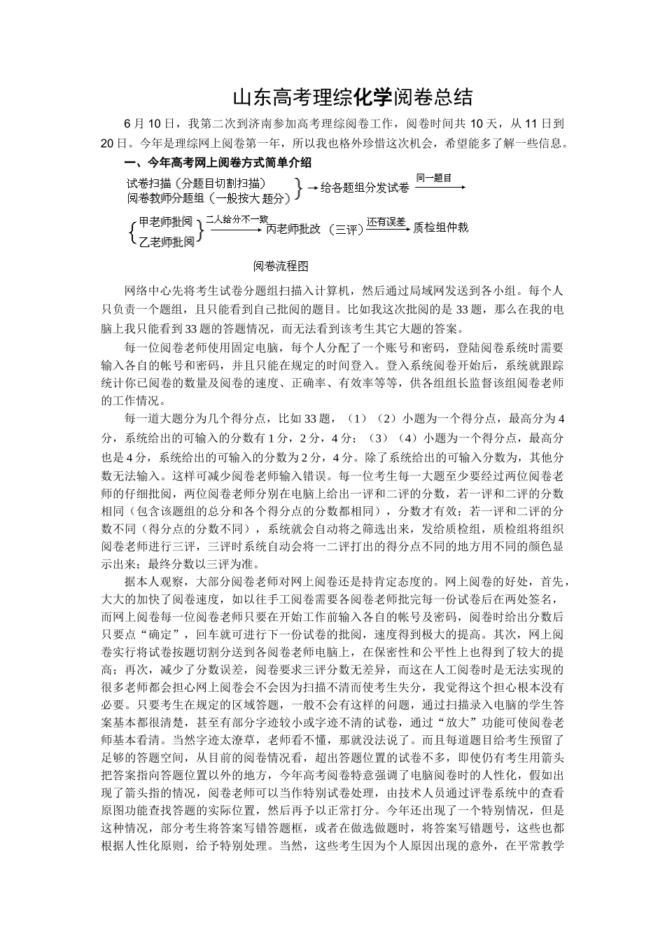 山东高考理综化学阅卷总结_第1页