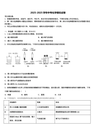 山南市重点名校中考冲刺卷化学试题含解析