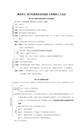 岳麓版九年级上册第四单元-资产阶级统治的巩固扩大和国际工人运动