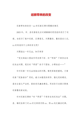 巡察带来的改变