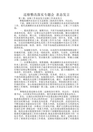 巡察整改落实专题会-表态发言