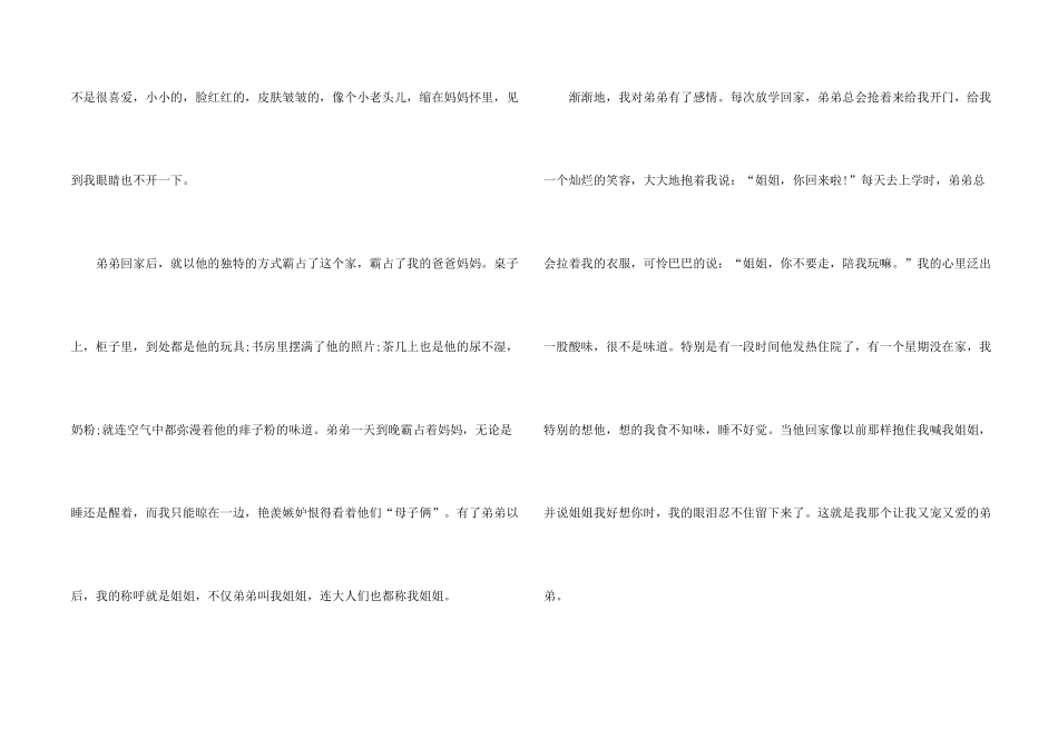 带弟弟话题一年级600字_第2页